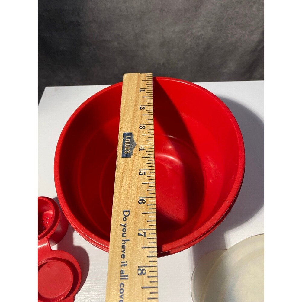 Pampered Chef Red Silicone Microwave Popcorn Maker Bowl #1457 - Picture 6 of 7